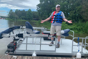 Tall rail with a gate makes for easy access on and off a dock