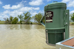 fish feeder mounted on dock