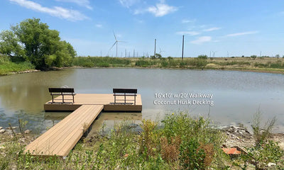 floating dock with benches