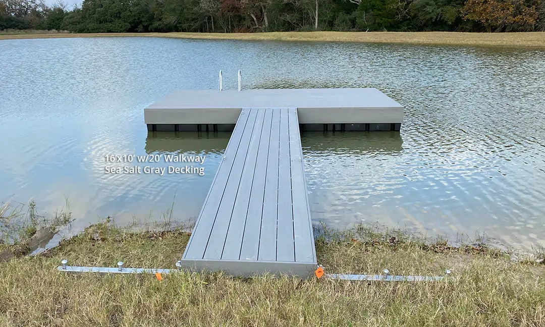 Floating Dock Posts Aluminum-framed Floating Docks | Floating Fishing Docks for Ponds