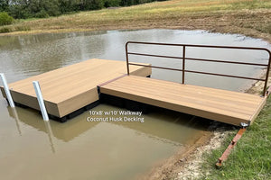 floating dock with walkway railing