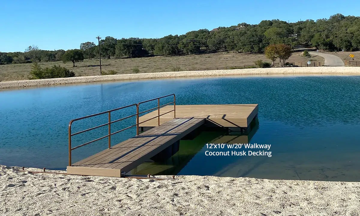 floating dock with railing