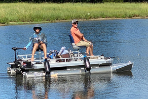 Small Pontoon Boat for Larger Lakes