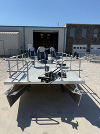 Mounted to the front of the boat is the Minn Kota Ulterra trolling motor. 