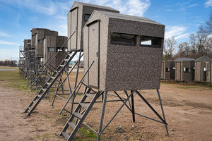 Little Buck blinds with 4ft and 8ft towers and handrails