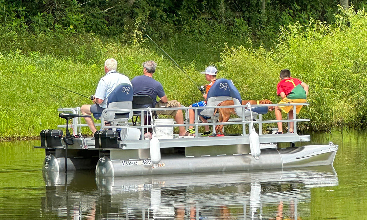 Family and dog fishing on Ultra