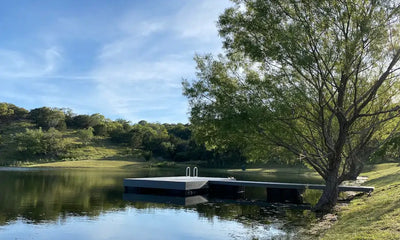 grey floating dock and walkway