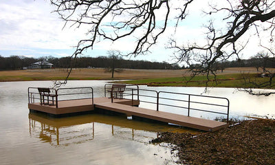 floating dock with benches