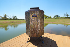 fish feeder on dock