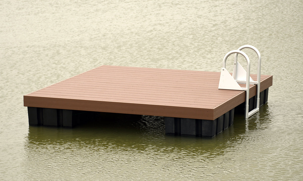 Swim Deck with Decking and Hinged Ladder