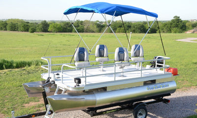 Pond King Ultra with 4 deluxe pedestal seats and bimini top