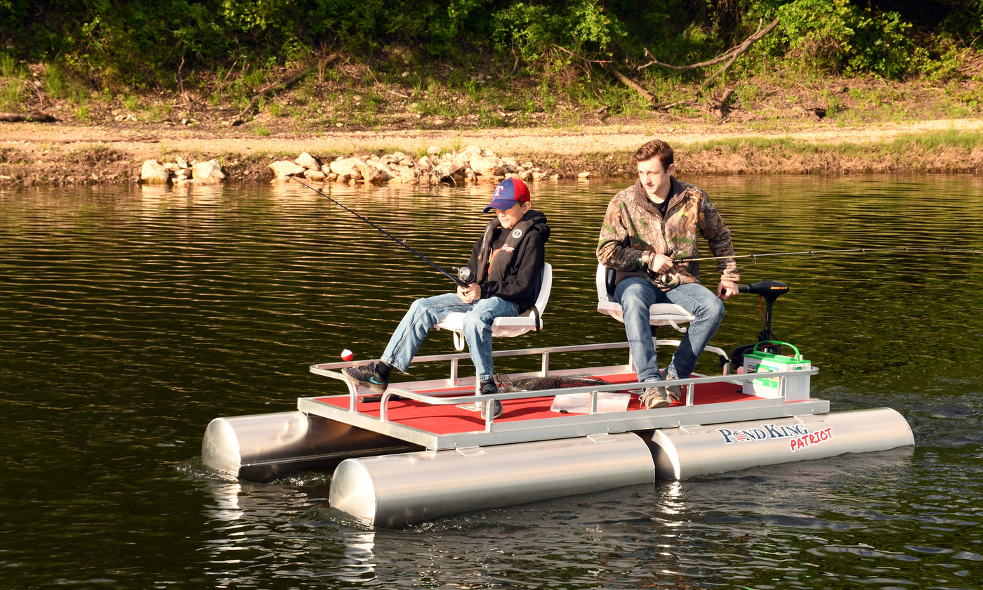 Patriot Mini Pontoon Boat  Two-Man Fishing Pontoon Boat – Pond