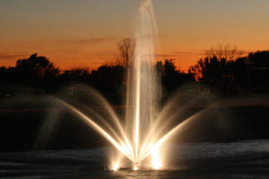 Kasco Decorative Fountain with Optional Light Kit at Night