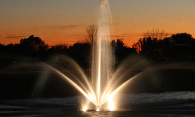 Kasco Decorative Fountain with Optional Light Kit at Night
