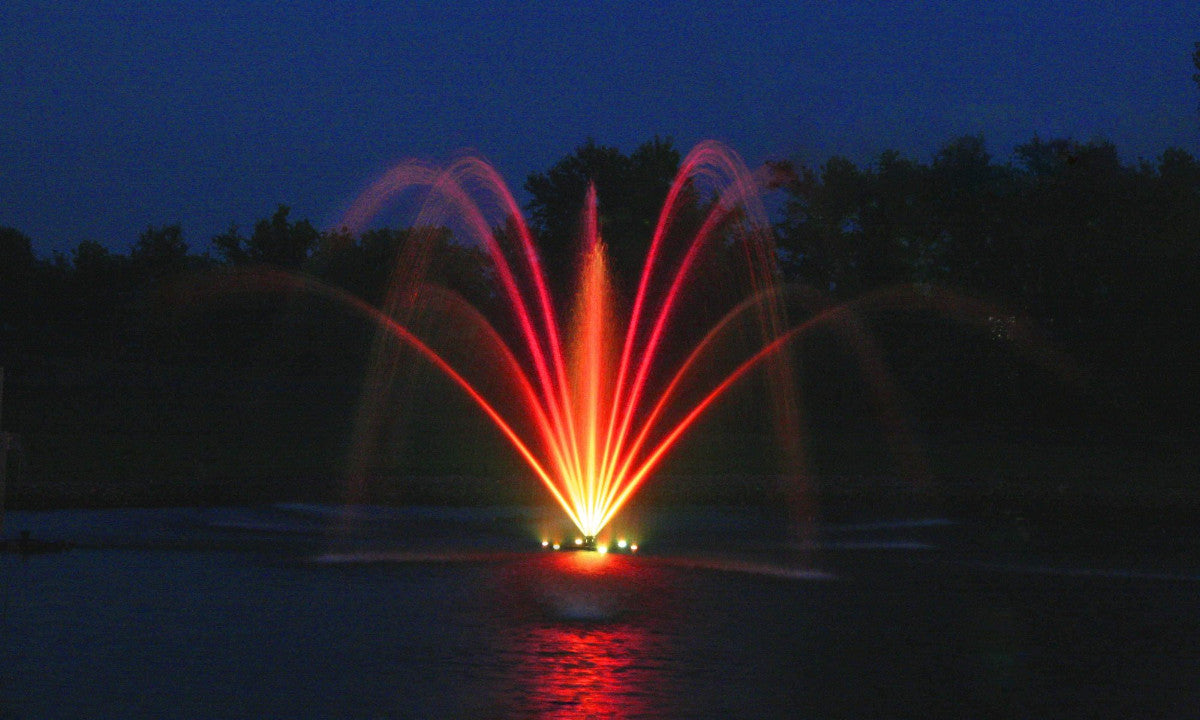 Kasco Decorative Fountain with Red Light