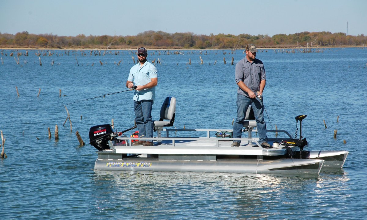 The Pond King Sport Pontoon Boat - Pond Hopping Fishing Boat for Two 