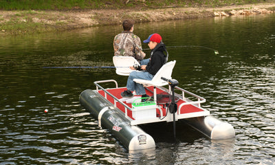 Patriot Mini Pontoon Boat  Two-Man Fishing Pontoon Boat – Pond King, Inc.