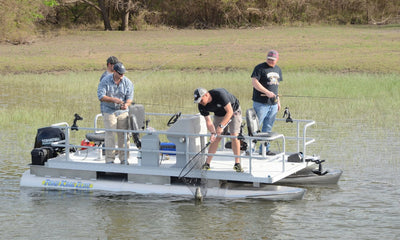 Four-man mini pontoon fishing boat - Pond King Elite