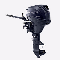 15 hp (Tiller, Electric Start incl. 3 gal. external fuel tank)