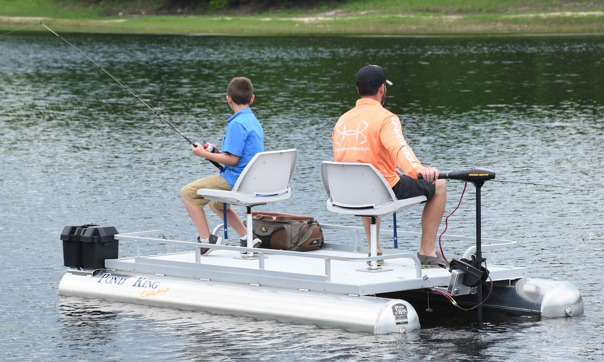 Trolling for Fish from a Ponk King Champ Small Pontoon Boat