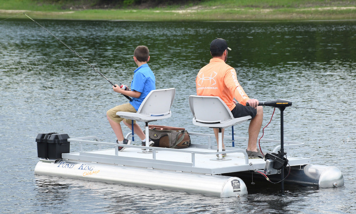 Two Man Pontoon Fishing Boat Pond King Champ Custom Pontoon