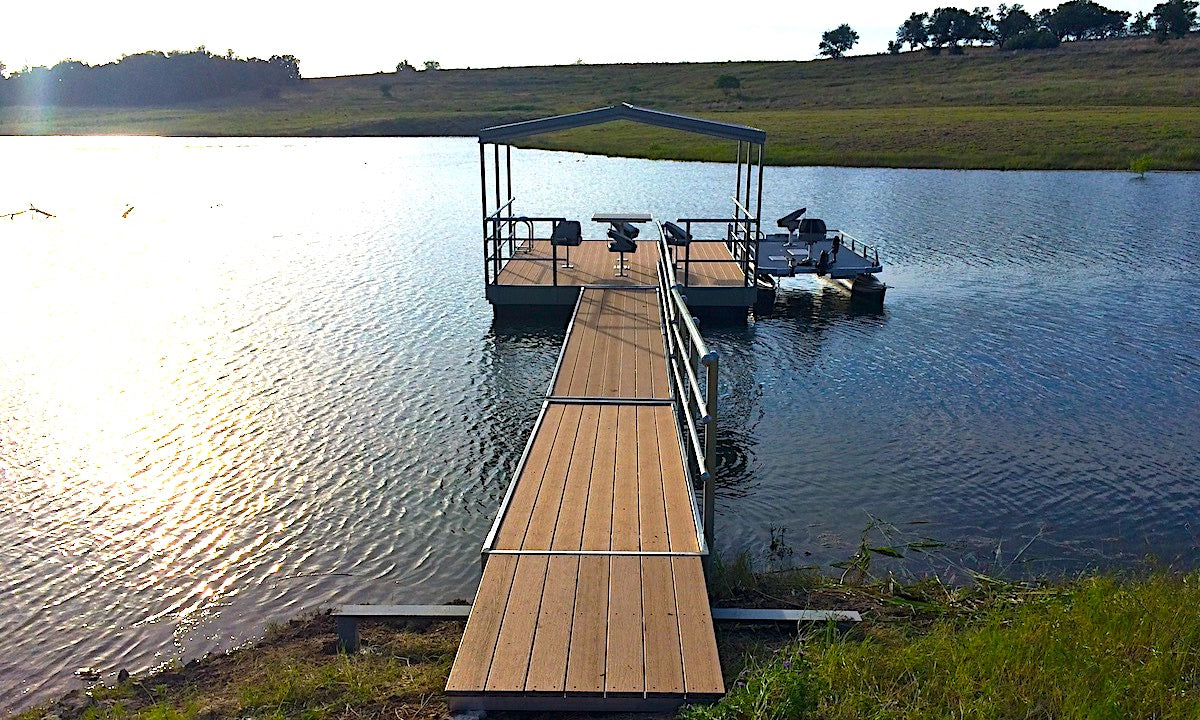 deluxe floating dock with pond king pontoon boat