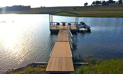 deluxe floating dock with pond king pontoon boat
